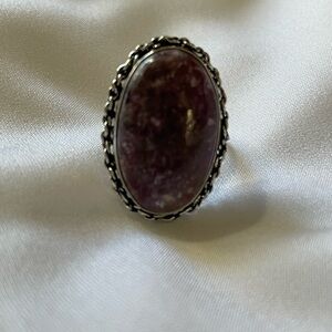 RING Purple stone stamped 925